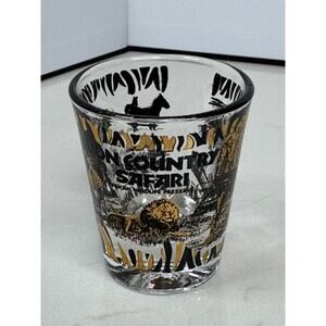1980s "Lion Country Safari" Shot Glass Black and Gold